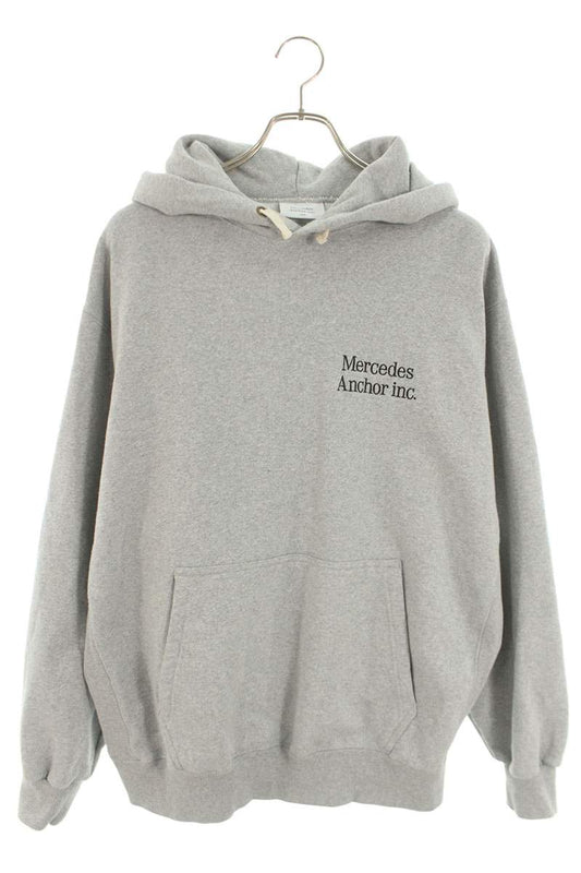 Mercedes Anchor Inc. Logo Embroidered Pullover Hoodie Gray x Black Size L