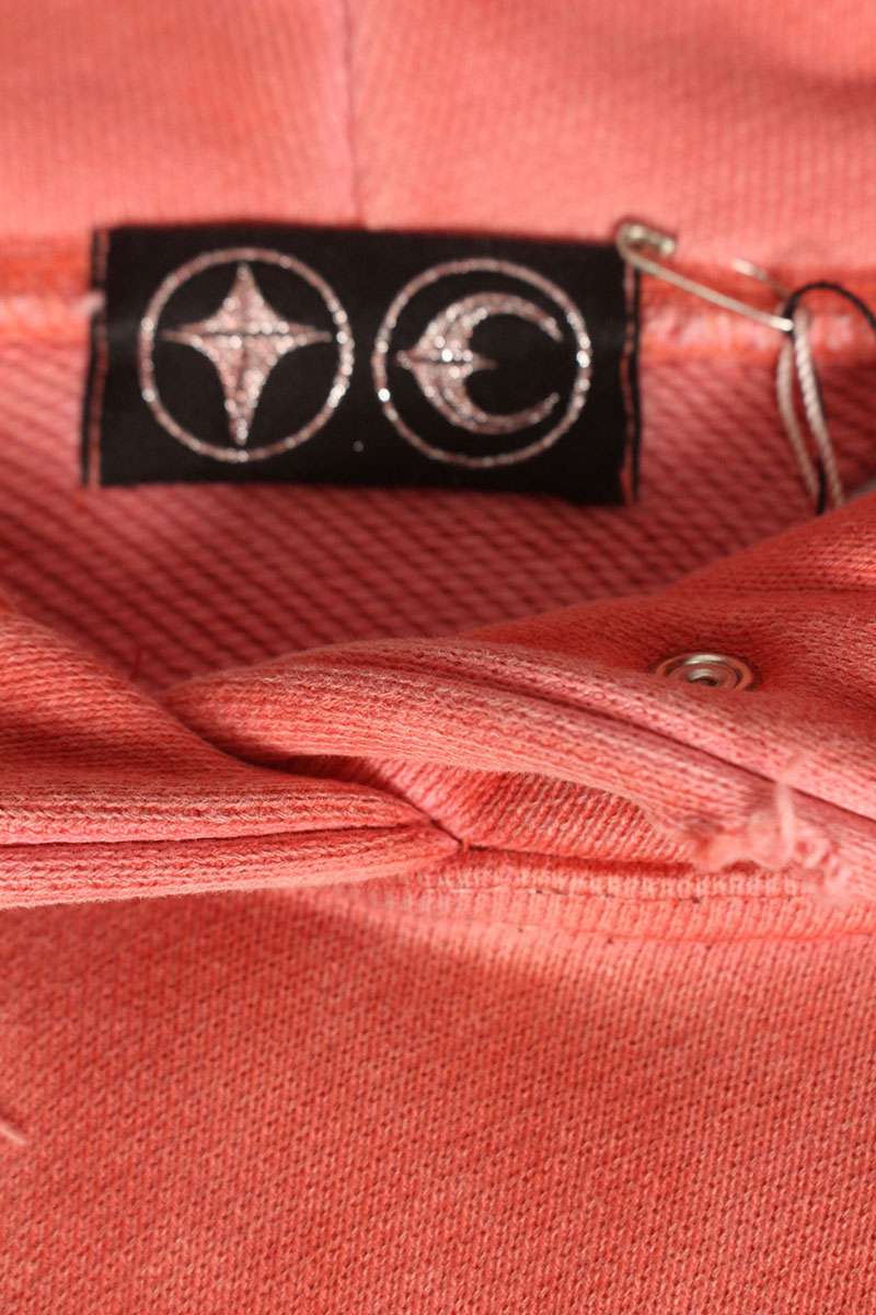 THUG CLUB 24SS Distressed Pullover Hoodie Red Size L