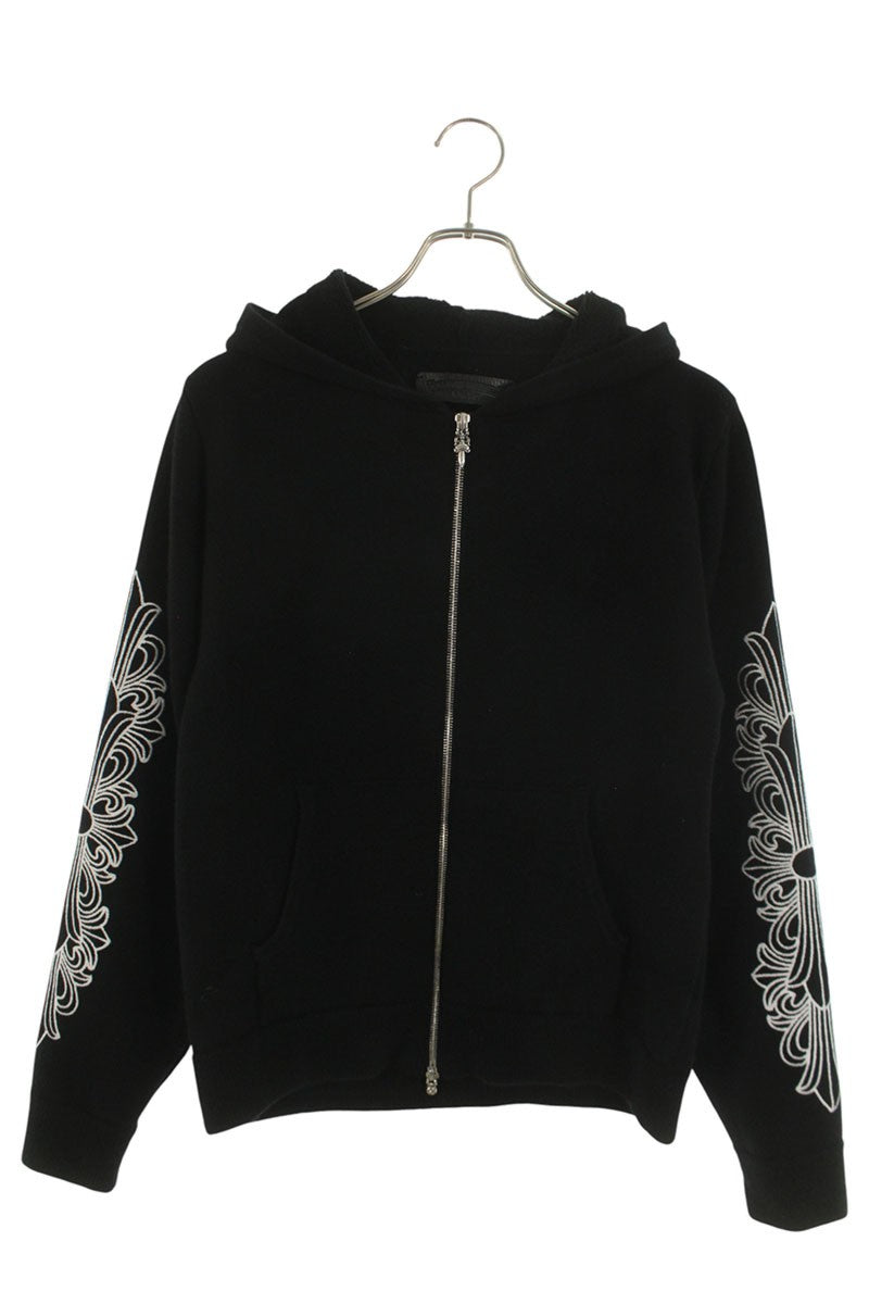 Chrome Hearts Floral Sleeve Cashmere Zip Hoodie Size XS