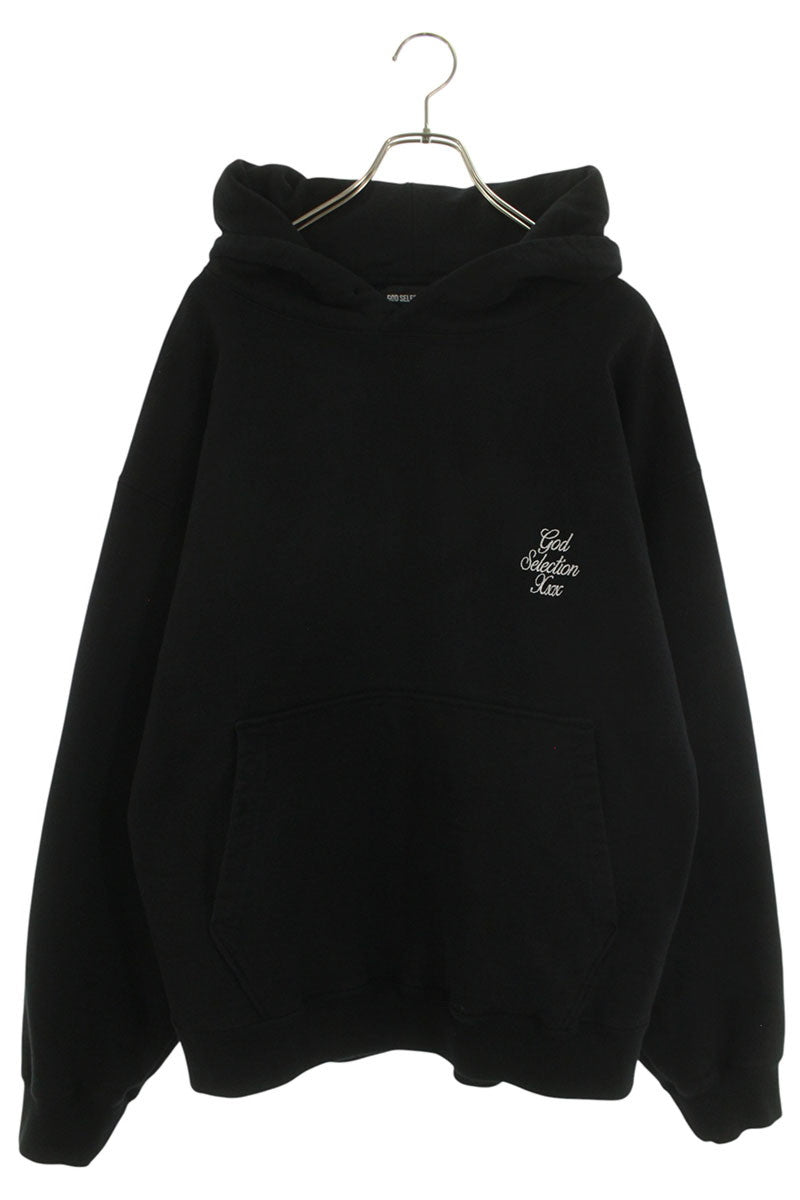 GOD SELECTION XXX Logo Embroidered Hoodie Black Size XL