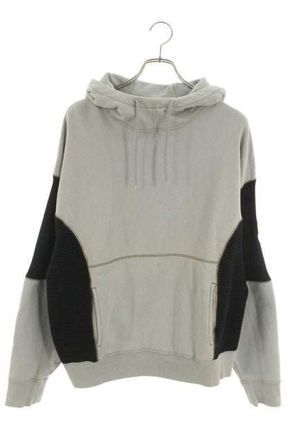 C.E Paneled Cotton Pullover Hoodie Gray Size L