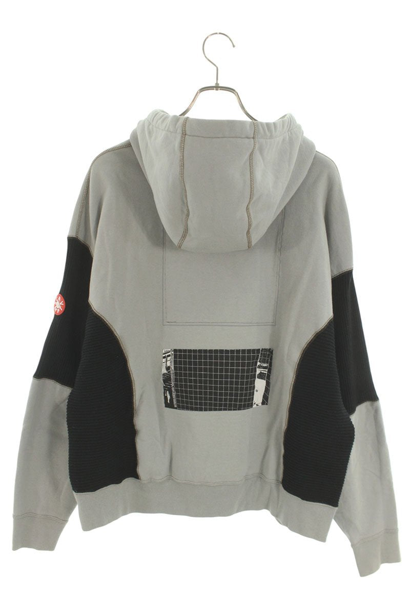 C.E Paneled Cotton Pullover Hoodie Gray Size L