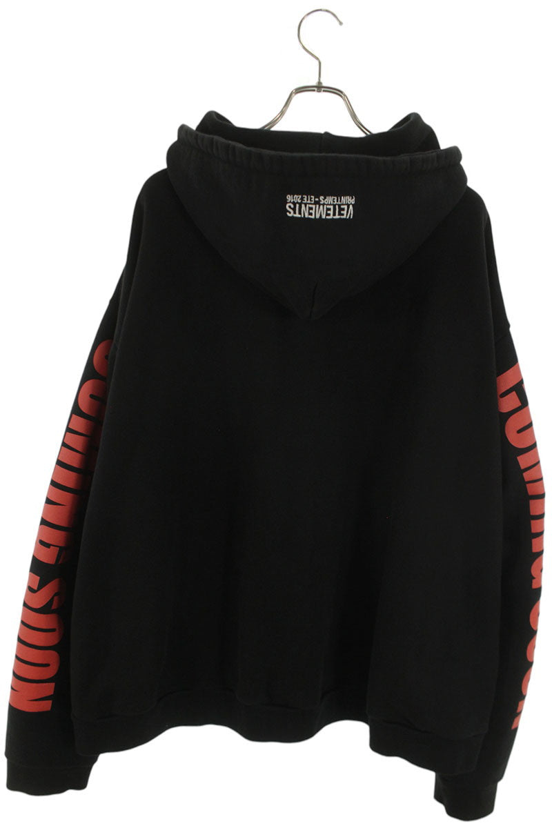 VETEMENTS 16SS Oversized Movie Photo Hoodie Black Size XS