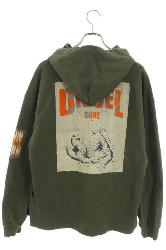 DIESEL Graphic Design Hoodie Khaki Size M