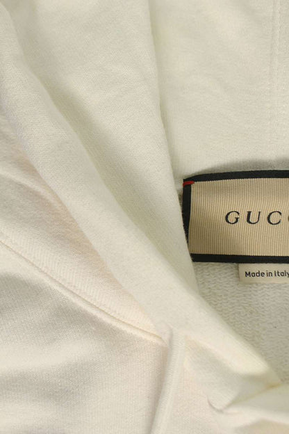 GUCCI Cherry Print Pullover Hoodie White Size M