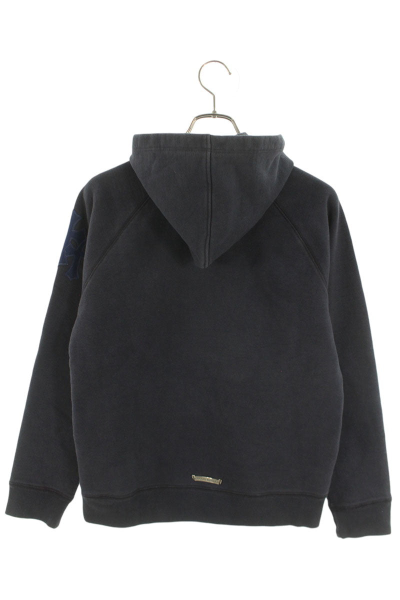 Chrome Hearts Y NOT HD PLVR Leather Cross Patch Navy Size S