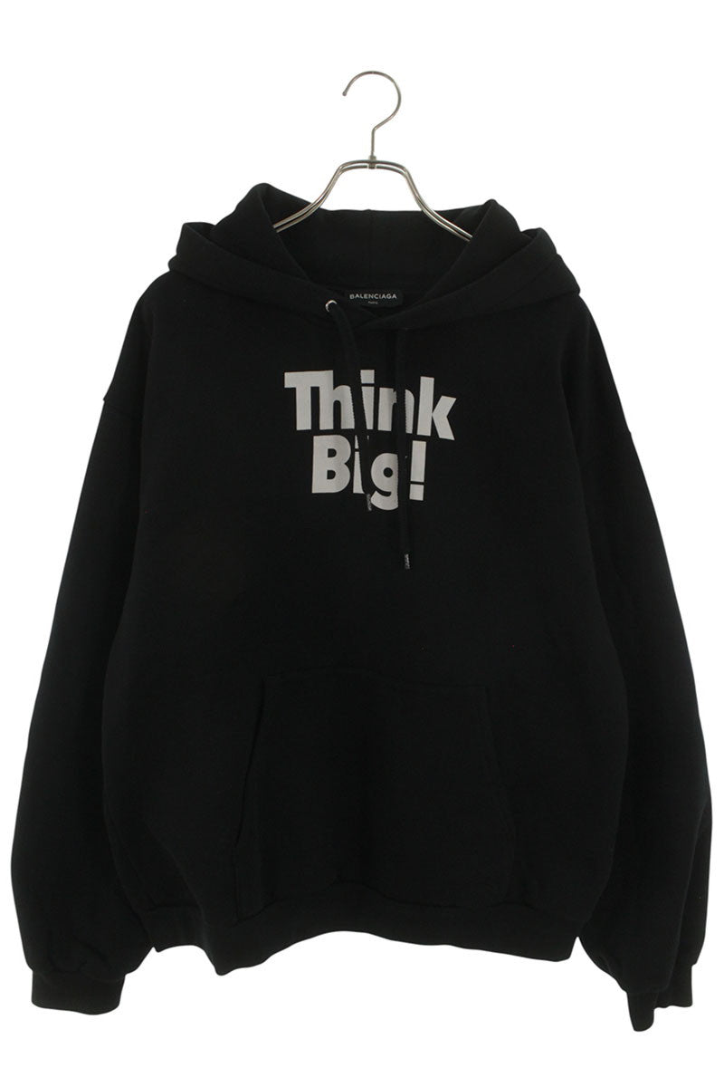 Balenciaga 18SS Think Big Print Pullover Hoodie Black Size XL