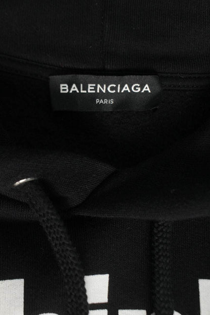 Balenciaga 18SS Think Big Print Pullover Hoodie Black Size XL
