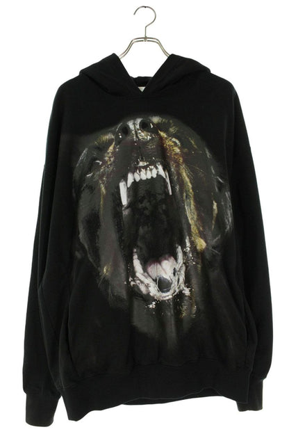 1989 Print Design Cotton Pullover Hoodie Black Size XL