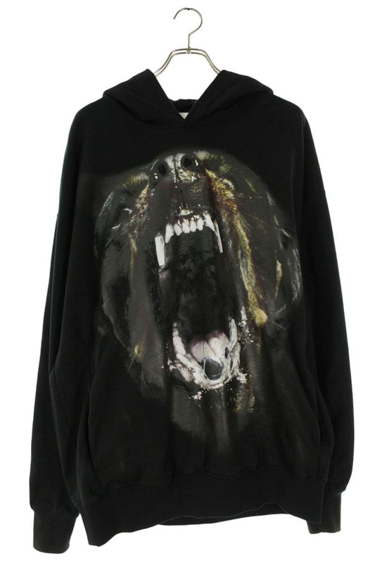1989 Print Design Cotton Pullover Hoodie Black Size XL
