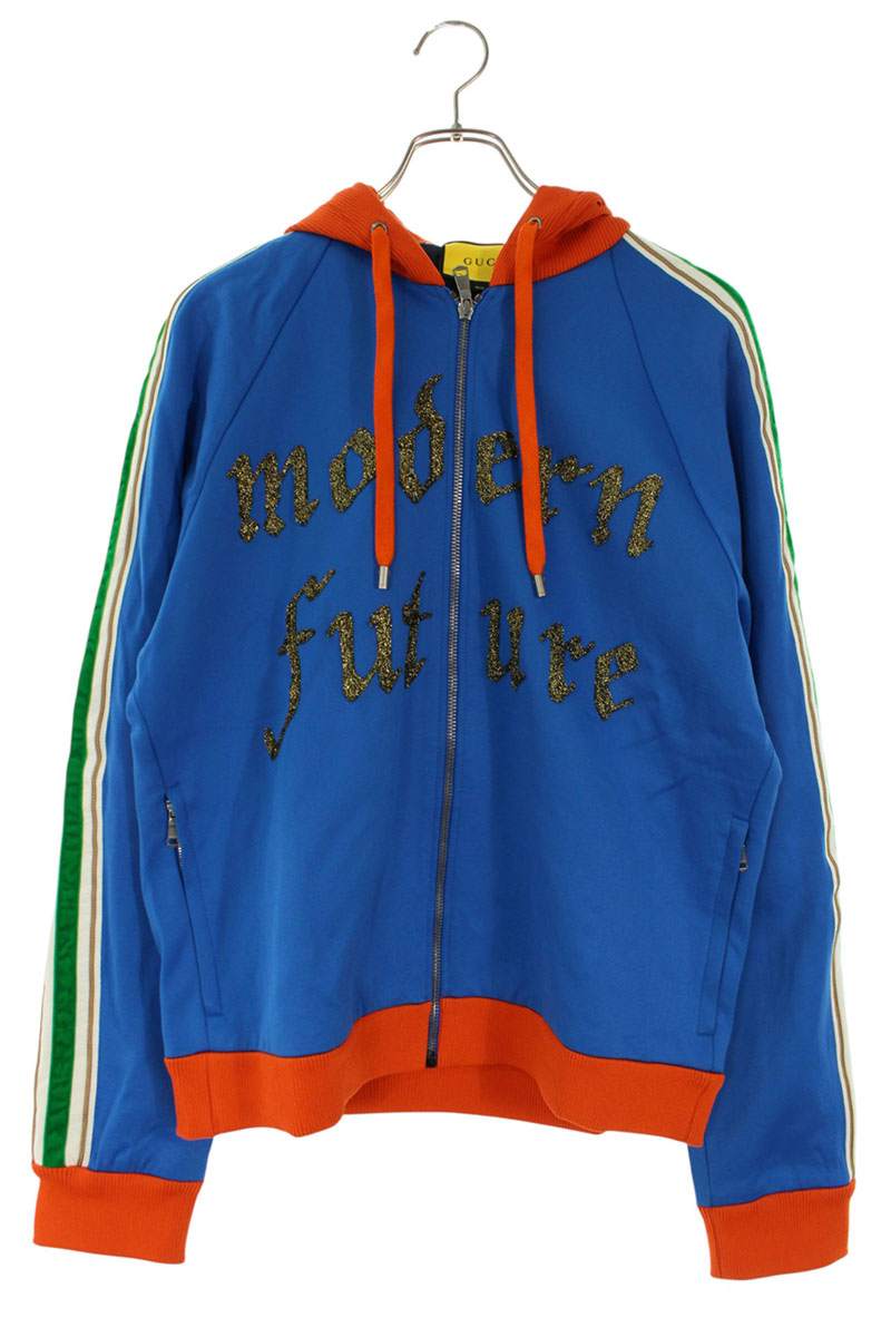 GUCCI x Mr. Porter Embroidered Logo Zip Hoodie Multi Size M