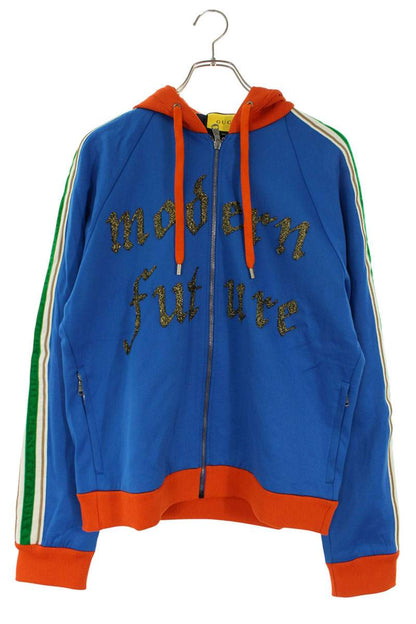 GUCCI x Mr. Porter Embroidered Logo Zip Hoodie Multi Size M
