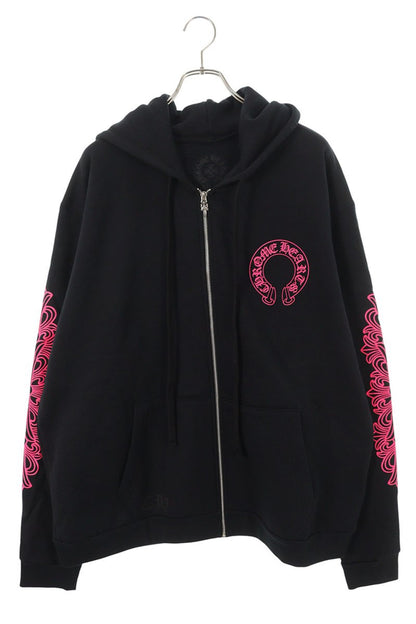 Chrome Hearts SWTSHRT HD ZIP Floral Sleeve Horseshoe Size XL