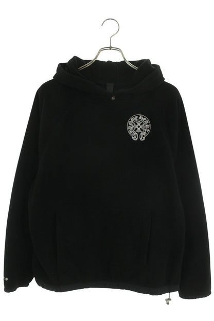 Chrome Hearts Crossball Button Fleece Hoodie Black Size M