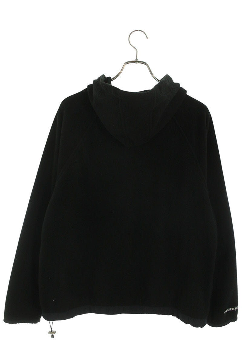 Chrome Hearts Crossball Button Fleece Hoodie Black Size M