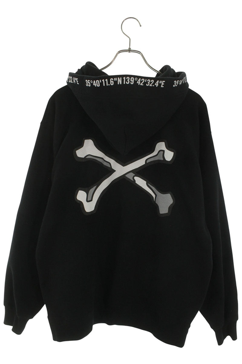 WTAPS 22AW Crossbone Print Hoodie Black Size M