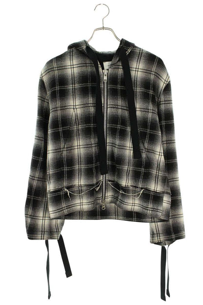 SONG FOR THE MUTE Check Zip-Up Hoodie B/W Size 36