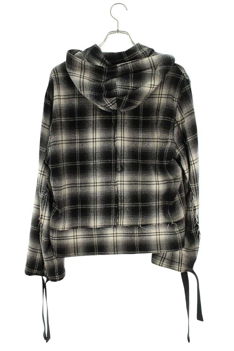 SONG FOR THE MUTE Check Zip-Up Hoodie B/W Size 36