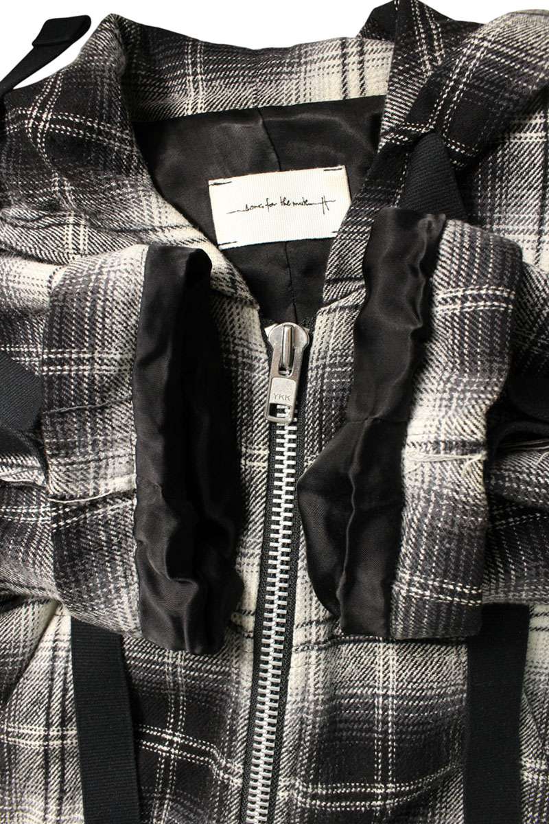 SONG FOR THE MUTE Check Zip-Up Hoodie B/W Size 36