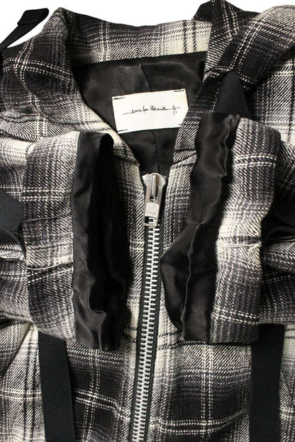 SONG FOR THE MUTE Check Zip-Up Hoodie B/W Size 36