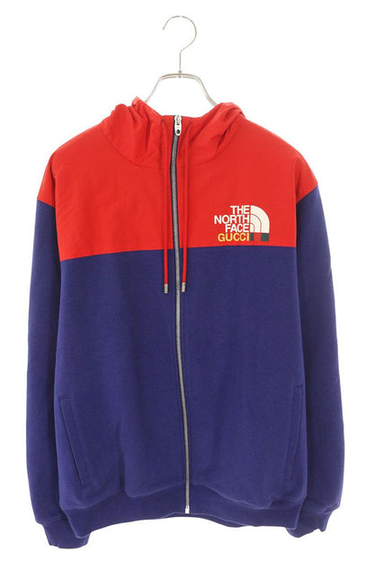 GUCCI x TNF 21AW Bicolor Logo Print Zip Hoodie Size S