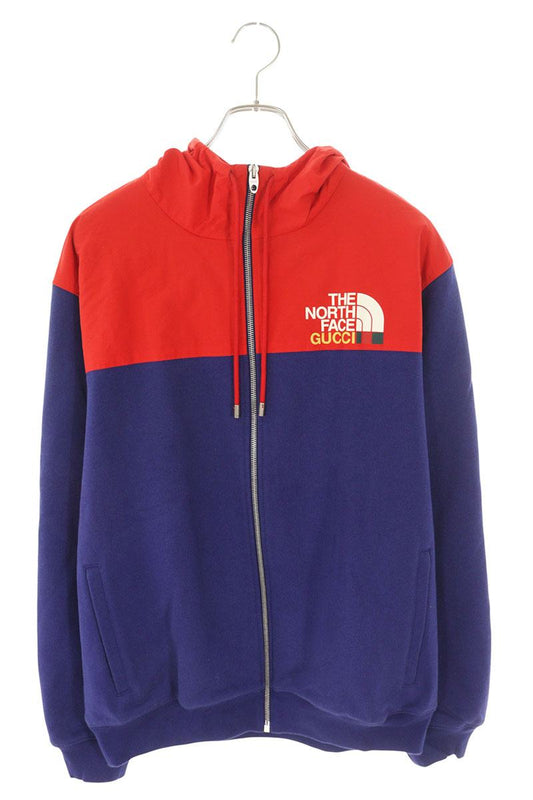 GUCCI x TNF 21AW Bicolor Logo Print Zip Hoodie Size S