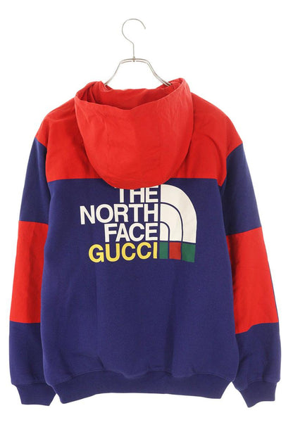 GUCCI x TNF 21AW Bicolor Logo Print Zip Hoodie Size S