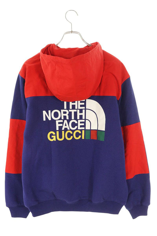 GUCCI x TNF 21AW Bicolor Logo Print Zip Hoodie Size S