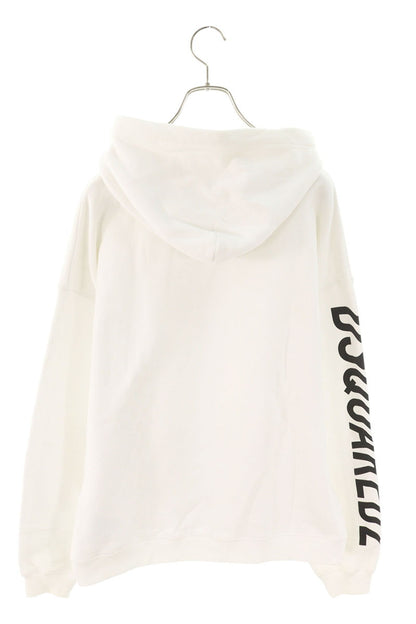 DSQUARED2 23SS Arm Logo Zip Hoodie Wht/Blk Cotton Size XS