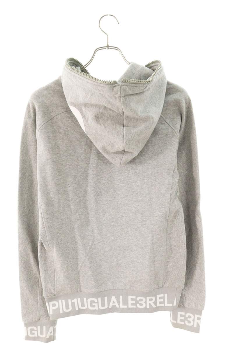1piu1uguale3 RELAX Rib Logo Rhinestone Zip Hoodie Size L