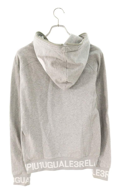 1piu1uguale3 RELAX Rib Logo Rhinestone Zip Hoodie Size L