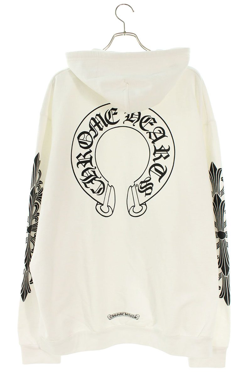 Chrome Hearts SWTSHRT HD ZIP Back Horseshoe Floral Size XXL