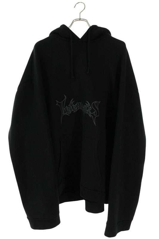 VETEMENTS 15AW Metal Logo Hoodie Black Size XS