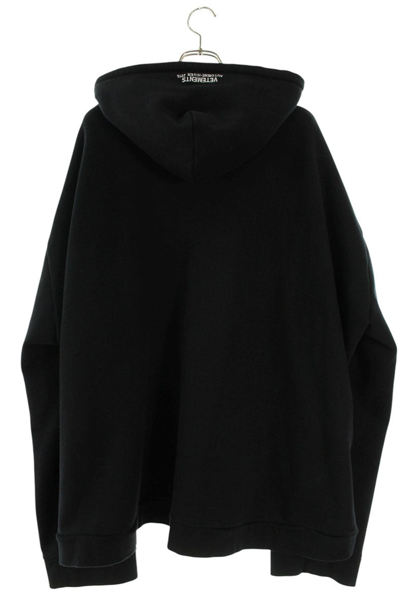 VETEMENTS 15AW Metal Logo Hoodie Black Size XS