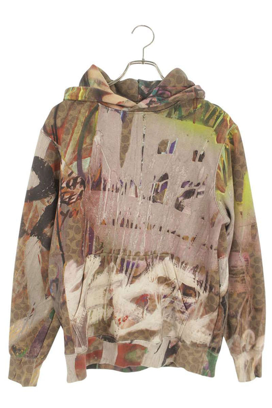 COACH Cotton Graphic Hoodie Brown Size XXS