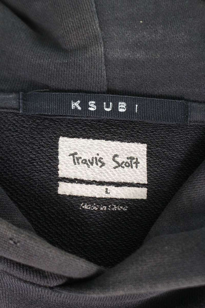 KSUBI x Travis Scott Distressed Pullover Hoodie Black Size L