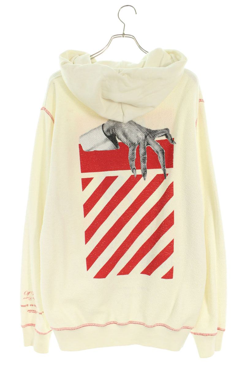 Undercover x Off White Print Zip Up Hoodie White Size L