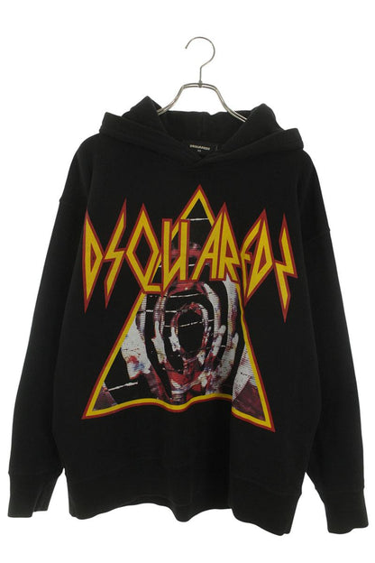 DSQUARED2 Rock Logo Pullover Hoodie Blk/Orange Size XS