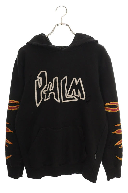 Palm Angels Distressed Print Hoodie Black Size M