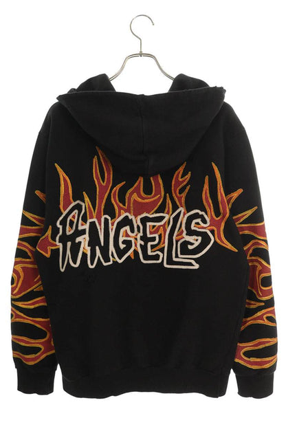Palm Angels Distressed Print Hoodie Black Size M