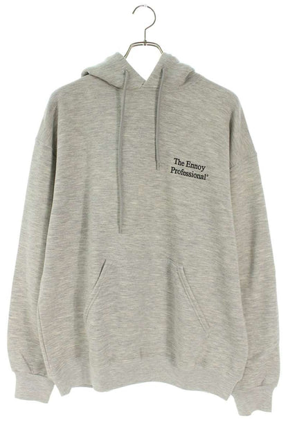 ENNOY Logo Embroidery Hoodie Grey Cotton Blend Size L