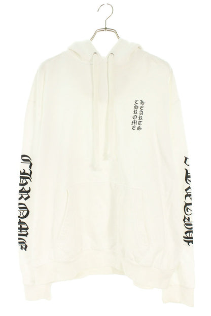 Chrome Hearts Arm Logo Print Pullover Hoodie White Size XL