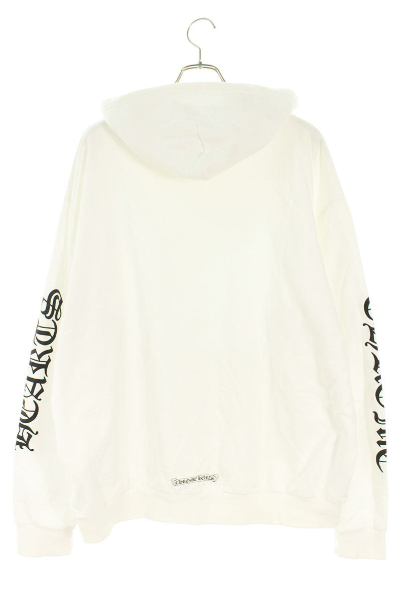 Chrome Hearts Arm Logo Print Pullover Hoodie White Size XL
