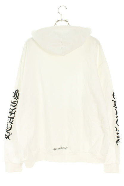 Chrome Hearts Arm Logo Print Pullover Hoodie White Size XL