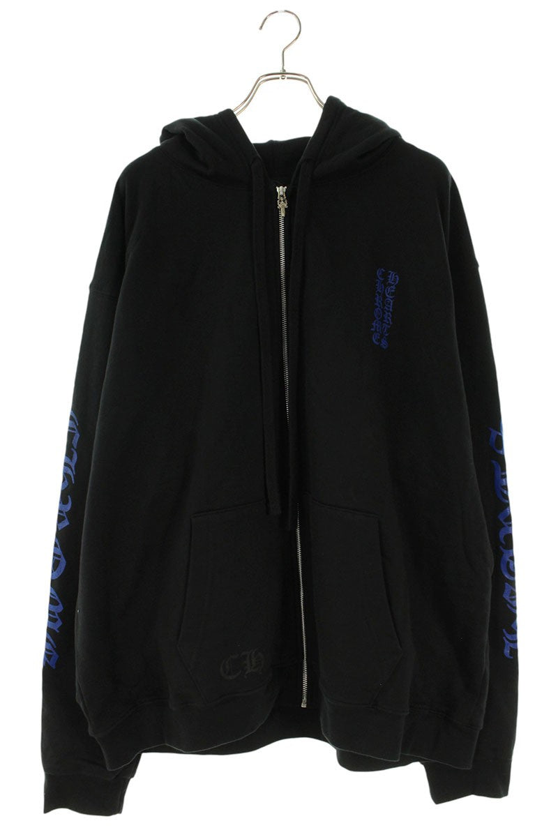 Chrome Hearts Sleeve Logo Dagger Zip Hoodie Blk/Blu Size XXL