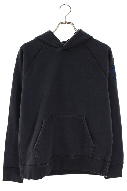 Chrome Hearts Label Cross Patch Hoodie Navy/Silver Size S
