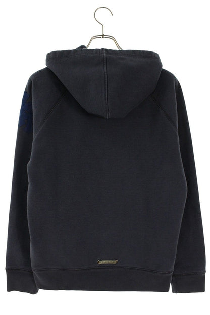 Chrome Hearts Label Cross Patch Hoodie Navy/Silver Size S