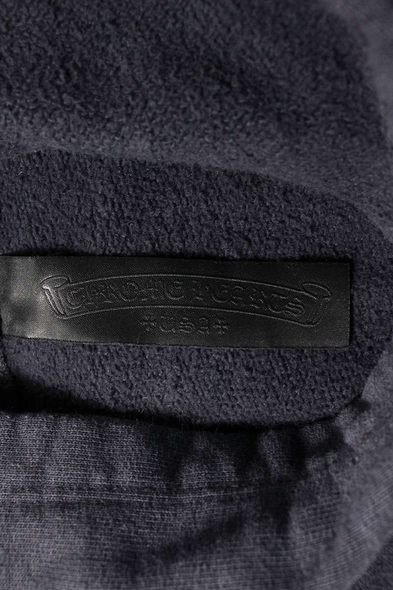 Chrome Hearts Label Cross Patch Hoodie Navy/Silver Size S