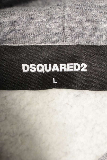 DSQUARED ICON Print Design Cotton Hoodie Grey Size L