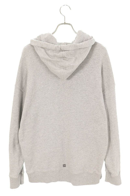 GIVENCHY Logo Print Pullover Hoodie Grey Cotton Size M